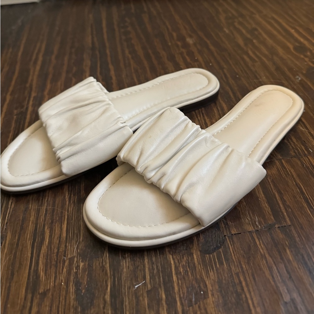 J Crew White slides